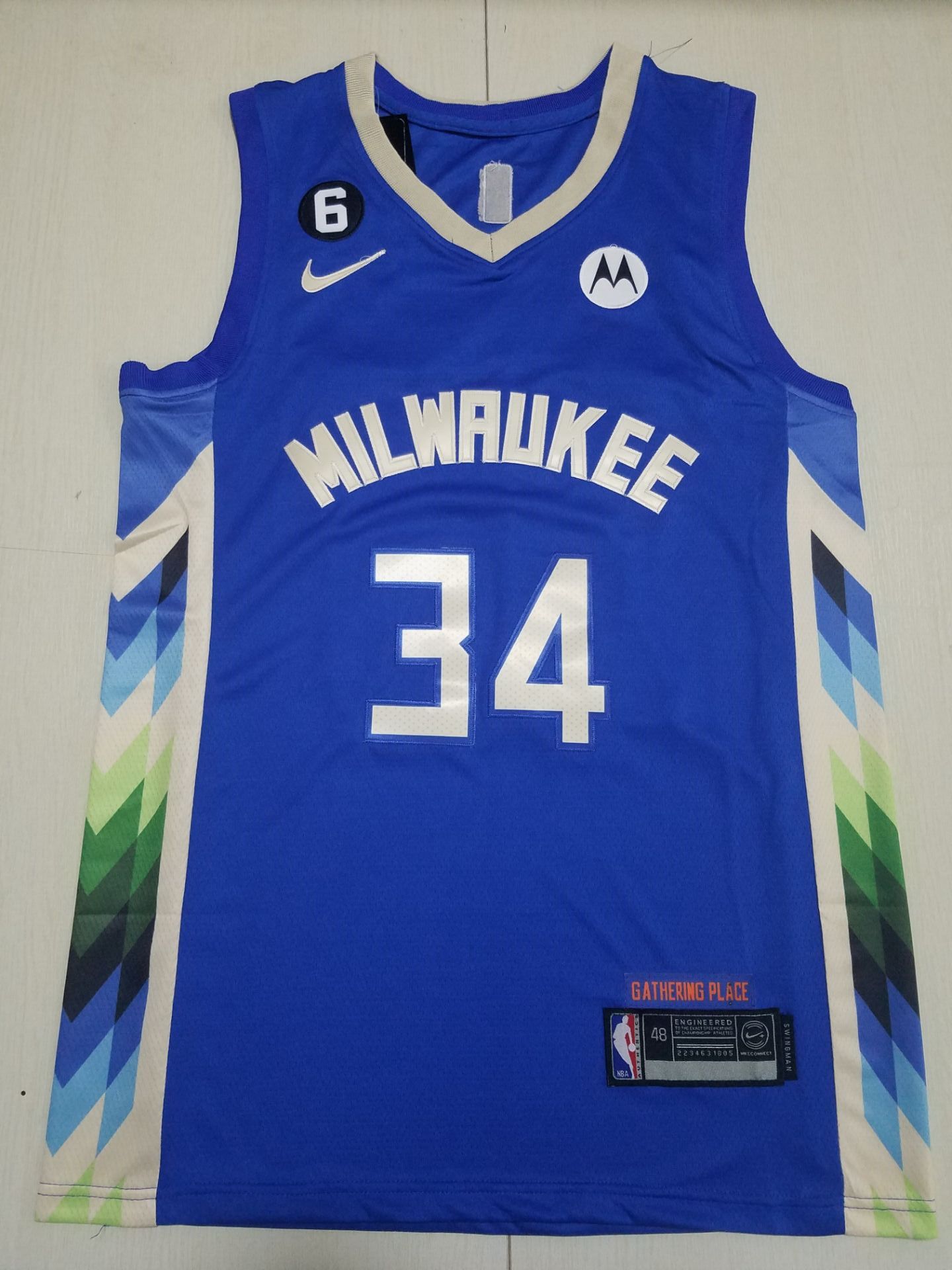 Men Milwaukee Bucks #34 Giannis Antetokounmpo Nike Royal City Edition 2022 NBA Jersey->youth nba jersey->Youth Jersey